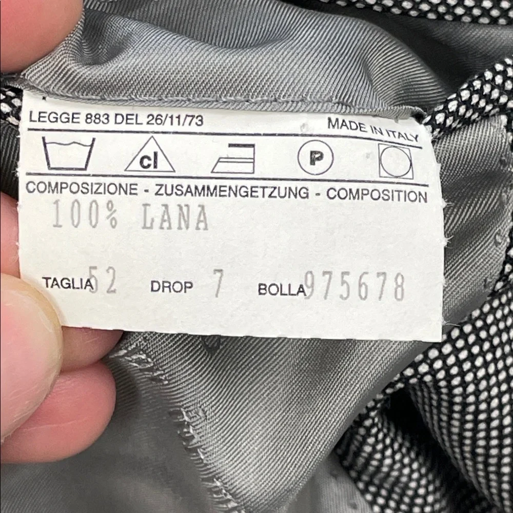 NWT Abla Italy Gray Patterned Wool Suit Blazer Pants Formal Business IT 52